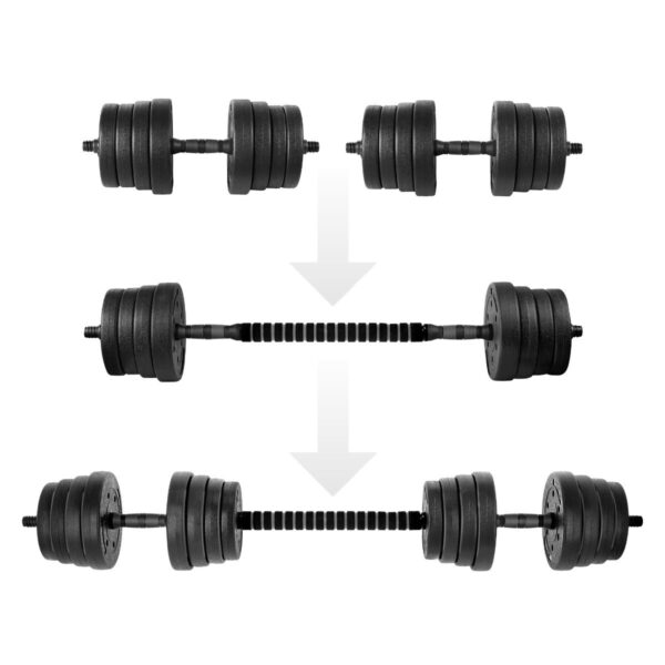 Verstelbare dumbbells set 2x 15 kg zwart - Spokey PONDUS 30