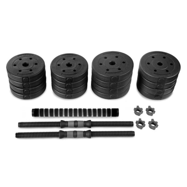 Verstelbare dumbbells set 2x 15 kg zwart - Spokey PONDUS 30