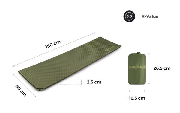 Zelfopblaasbare slaapmat - Groen - 180x50 cm - Spokey AIR PAD