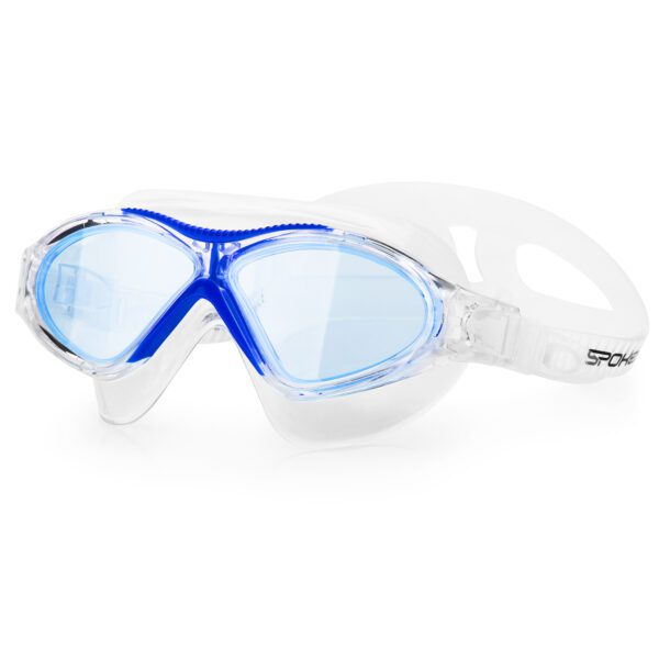 Zwembril halfmasker transparant blauw voor junioren - Spokey VISTA JR