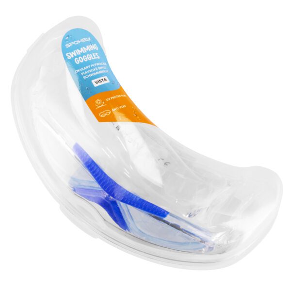 Zwembril halfmasker transparant blauw voor junioren - Spokey VISTA JR