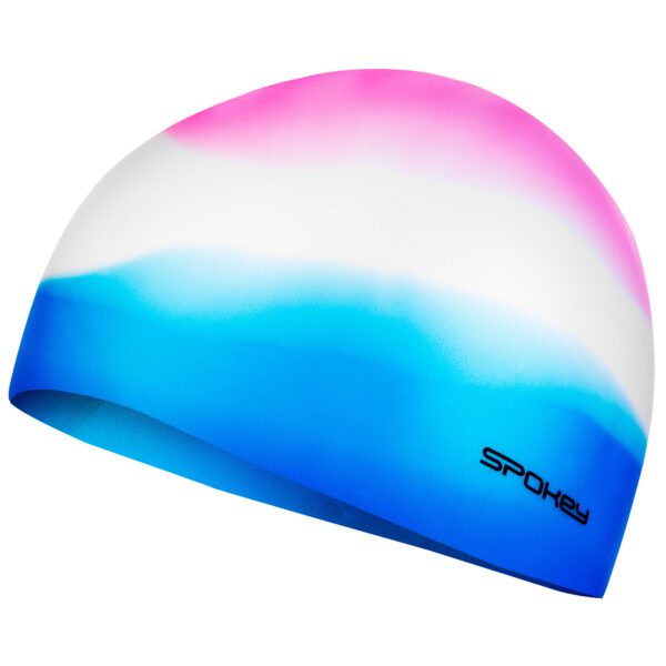 Siliconen badmuts abstract patroon blauw|wit|roze - Spokey ABSTRACT