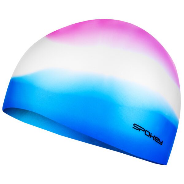 Siliconen badmuts abstract patroon blauw|wit|roze - Spokey ABSTRACT
