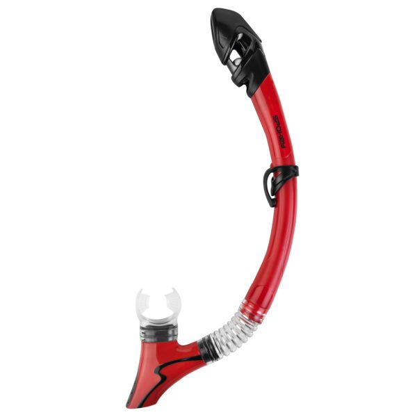 Droge snorkel rood Spokey BREM - veilig en comfortabel snorkelen