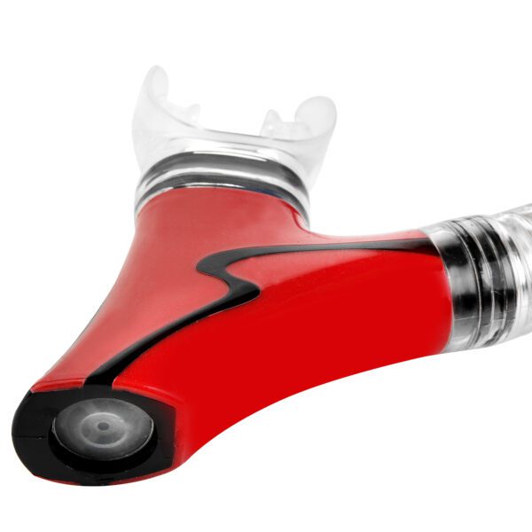 Droge snorkel rood Spokey BREM - veilig en comfortabel snorkelen