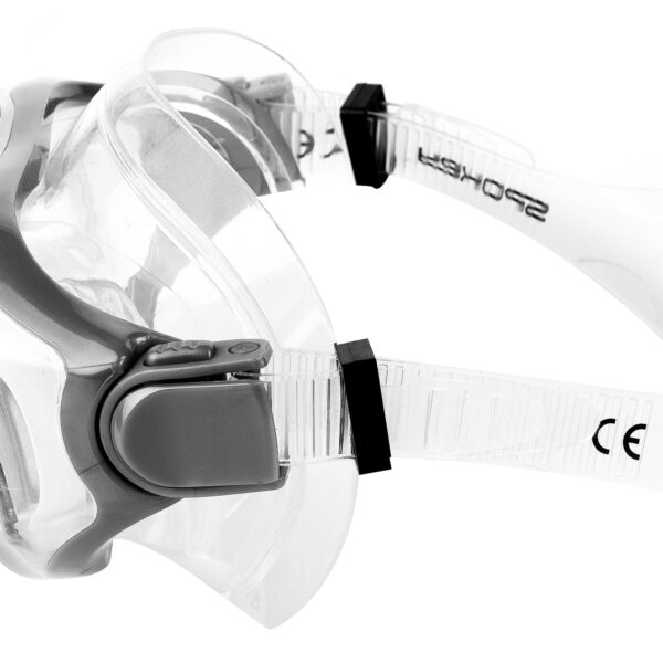 Panoramische duikbril zilver Spokey CERTA - teardrop glas voor optimaal zicht