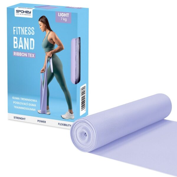 Weerstandsband - Paars - 200 x 15 cm - 7 kg weerstand - Geschikt voor krachttraining en yoga - Spokey RIBBON TEX LIGHT