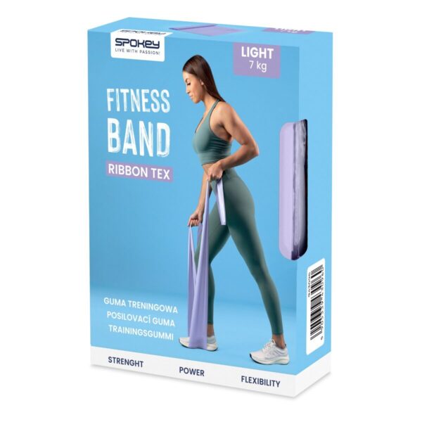 Weerstandsband - Paars - 200 x 15 cm - 7 kg weerstand - Geschikt voor krachttraining en yoga - Spokey RIBBON TEX LIGHT
