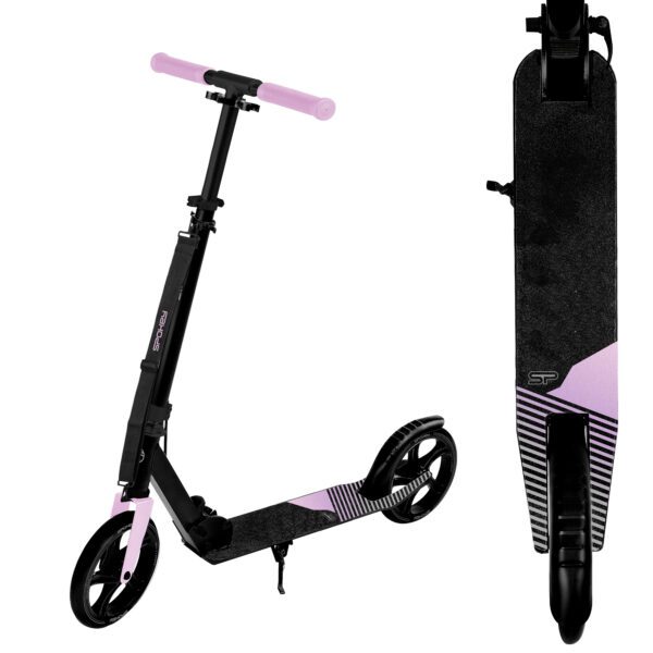 Stads scooter zwart|roze met verstelbare hoogte - Spokey CITY FLOW