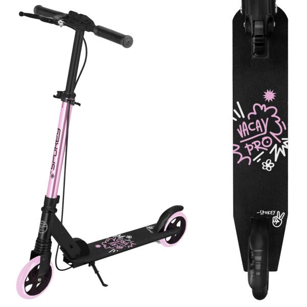 Step voor meisjes - Zwart / Roze - 145mm wielen - Opvouwbaar - Spokey VACAY PRO