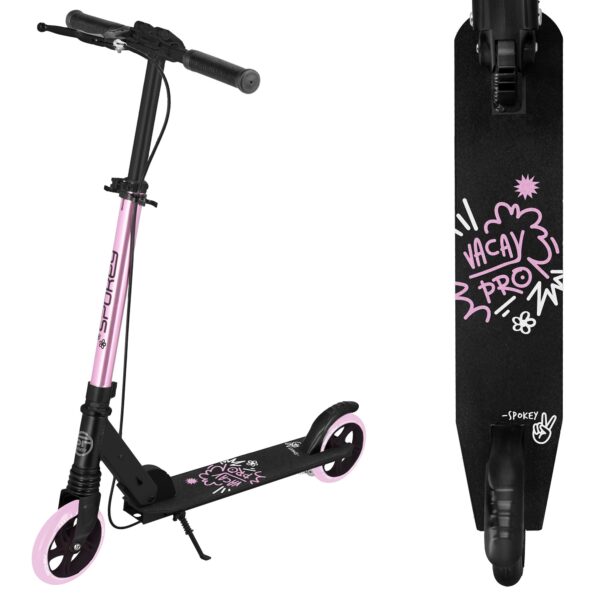 Step voor meisjes - Zwart / Roze - 145mm wielen - Opvouwbaar - Spokey VACAY PRO