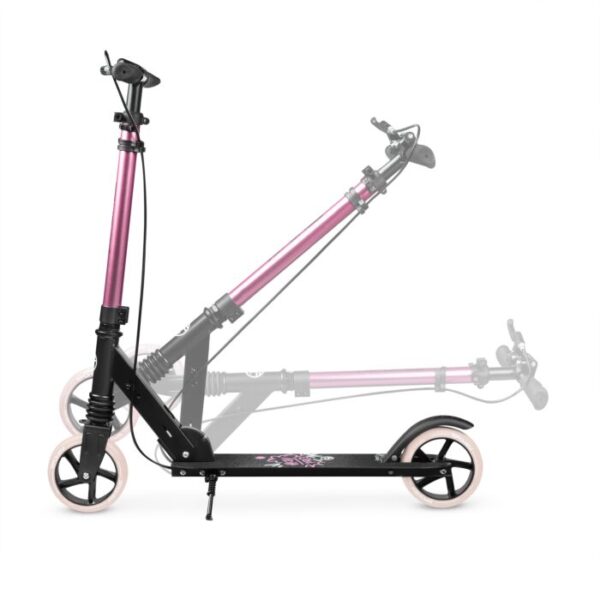 Step voor meisjes - Zwart / Roze - 145mm wielen - Opvouwbaar - Spokey VACAY PRO