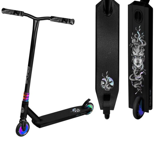 Stuntstep - Zwart met hologram - ABEC-7 - 110 mm / 82A - 87 cm - Spokey MEDUSA