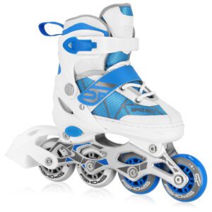 Verstelbare inline skates voor kinderen - Wit / Blauw - Spokey TONY Verstelbare inline skates voor kinderen - Wit / Blauw - Spokey TONY