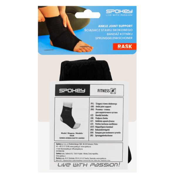 Universele enkelbrace zwart - Spokey RASK H Neopren staw sk.S