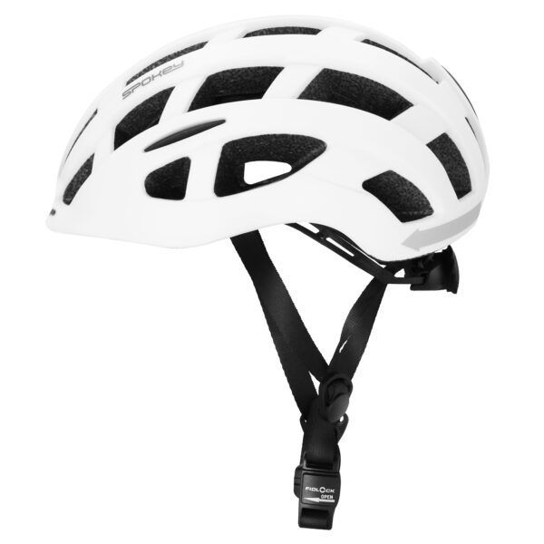 Fietshelm met ledverlichting en knipperlicht - Wit - 55-58 cm - Spokey Pointer Pro