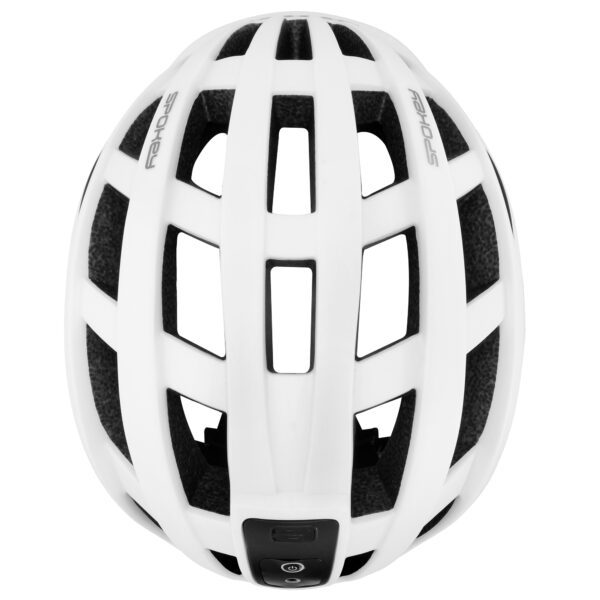 Fietshelm met ledverlichting en knipperlicht - Wit - 55-58 cm - Spokey Pointer Pro