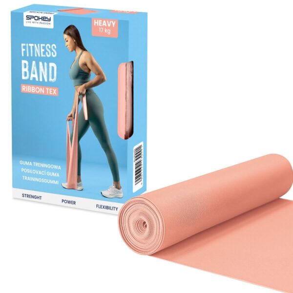 Weerstandsband - Roze - 200 x 15 cm - Duurzaam materiaal - Geschikt voor krachttraining en yoga - Spokey RIBBON TEX HEAVY