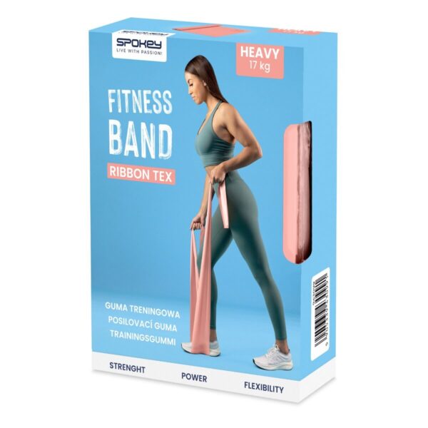 Weerstandsband - Roze - 200 x 15 cm - Duurzaam materiaal - Geschikt voor krachttraining en yoga - Spokey RIBBON TEX HEAVY