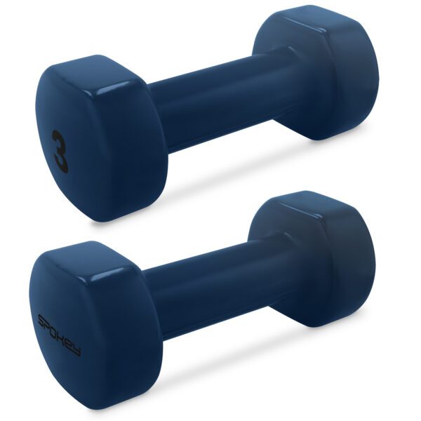 Vinyl dumbbells set 2x3 kg blauw - Spokey SHAPE