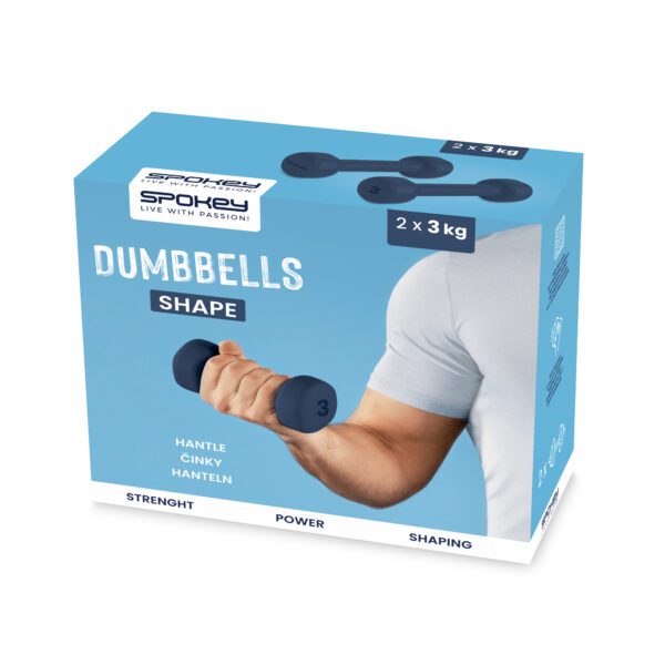 Vinyl dumbbells set 2x3 kg blauw - Spokey SHAPE