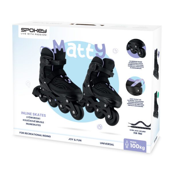 Verstelbare inline skates - Spokey MATTY - (zwart / paars)