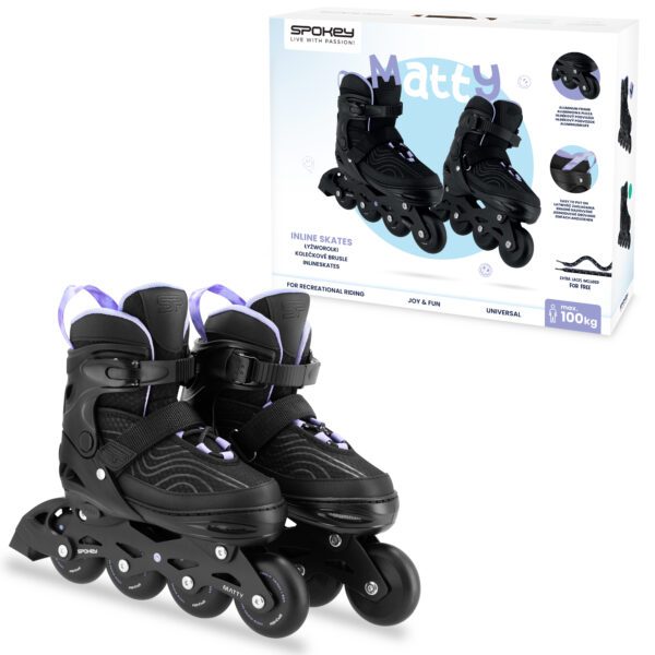 Verstelbare inline skates - Spokey MATTY - (zwart / paars)