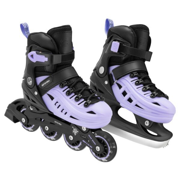 Verstelbare skates - 4 in 1 - zwart / paars - maat 29-33