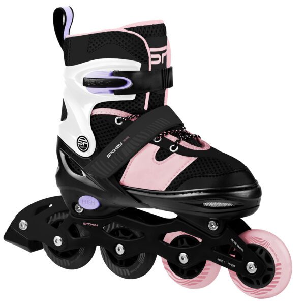 Verstelbare inline skates - zwart / roze - maat 31-34