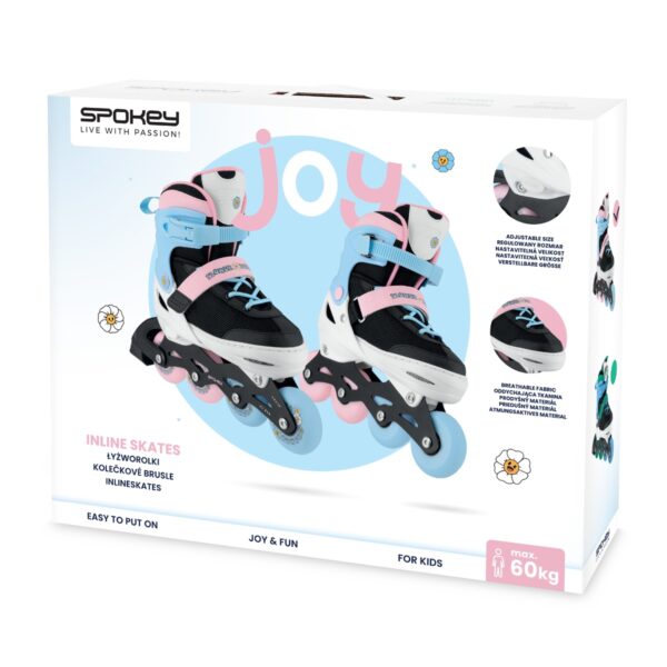 Verstelbare inline skates voor meisjes - Spokey JOY - Roze/Blauw