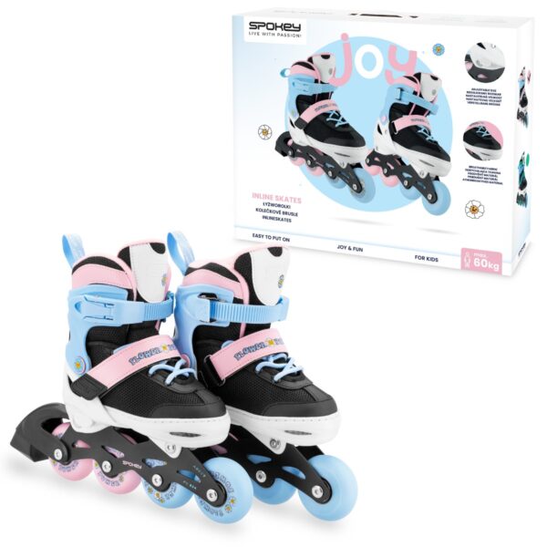 Verstelbare inline skates voor meisjes - Spokey JOY - Roze/Blauw