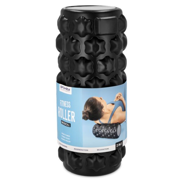 Fitness roller met spikes zwart 2in1 Spokey ROLL