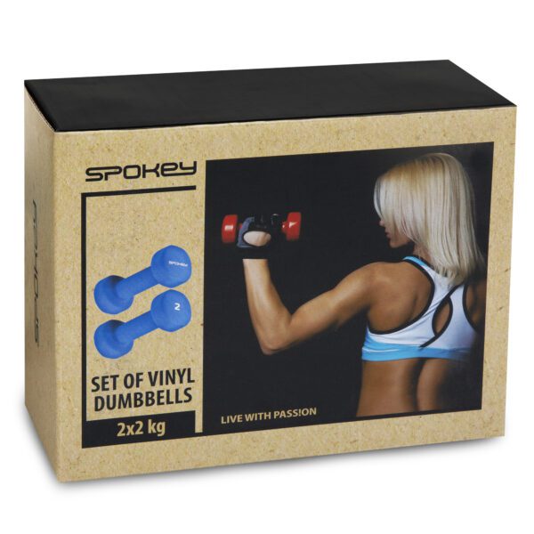 Vinyl dumbbells Spokey SHAPE IV blauw 2 kg