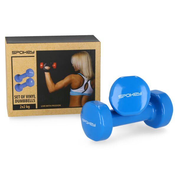 Vinyl dumbbells Spokey SHAPE IV blauw 2 kg