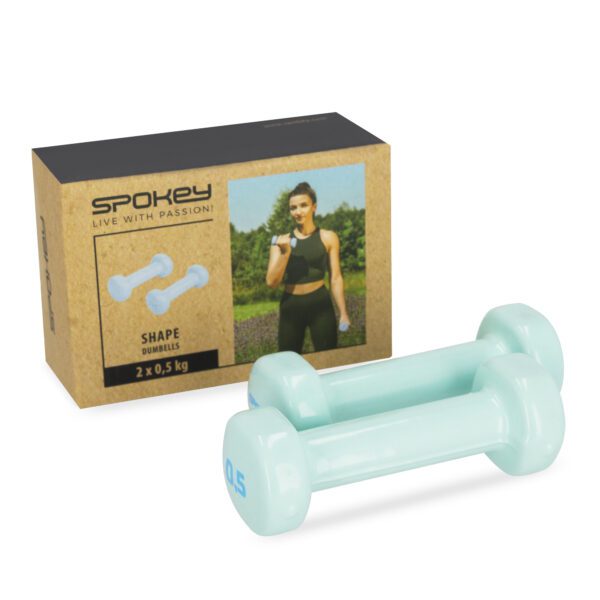 Vinyl dumbbells Spokey SHAPE 2x 0,5 kg blauw