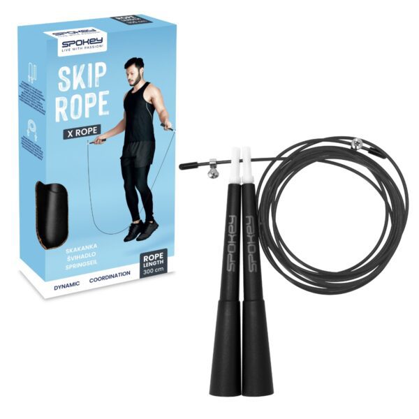 Verstelbaar springtouw Spokey zwart/grijs