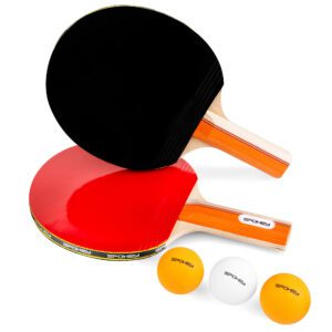 Spokey tafeltennis set rood 2 rackets 3 ballen Spokey tafeltennis set rood 2 rackets 3 ballen