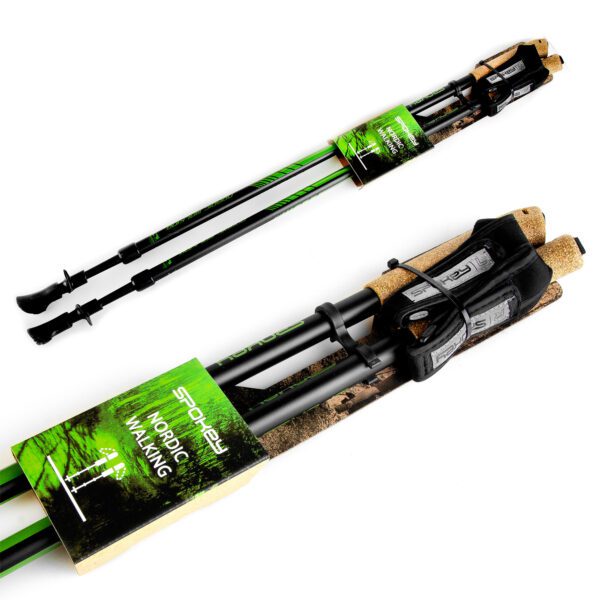 Spokey Rubble zwarte groene wandelstokken