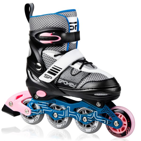 Verstelbare Inline Skates voor meisjes - Zwart / Roze - Maat 28-32 - Spokey ARYA