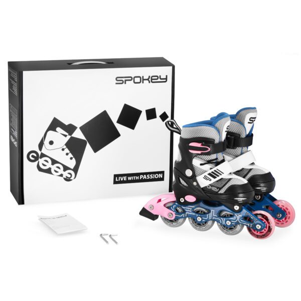 Verstelbare Inline Skates voor meisjes - Zwart / Roze - Maat 28-32 - Spokey ARYA