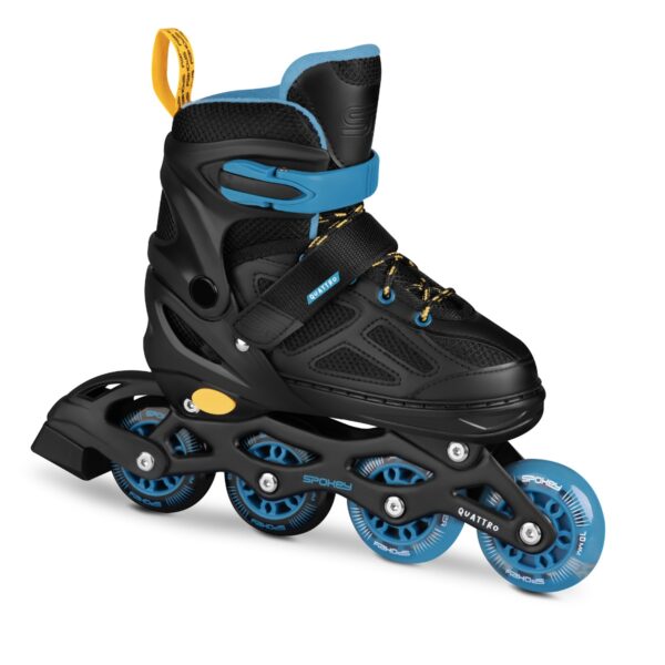 Verstelbare schaatsen 4in1 - Spokey QUATTRO - Zwart / Donkerblauw - Maat 34-37