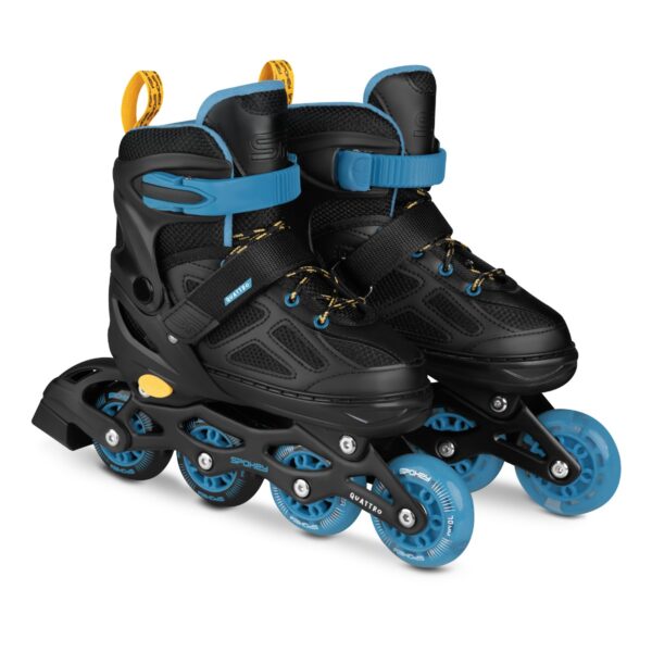 Verstelbare schaatsen 4in1 - Spokey QUATTRO - Zwart / Donkerblauw - Maat 34-37