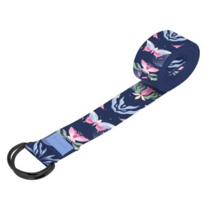 Yoga Strap - Yogariem - 240x3,8 cm - Donker blauw - Bloemenpatroon - Spokey Bloom Yoga Strap - Yogariem - 240x3,8 cm - Donker blauw - Bloemenpatroon - Spokey Bloom