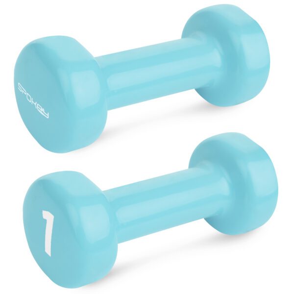 Vinyl dumbbells 2 x 1 kg turquoise Spokey SHAPE IV