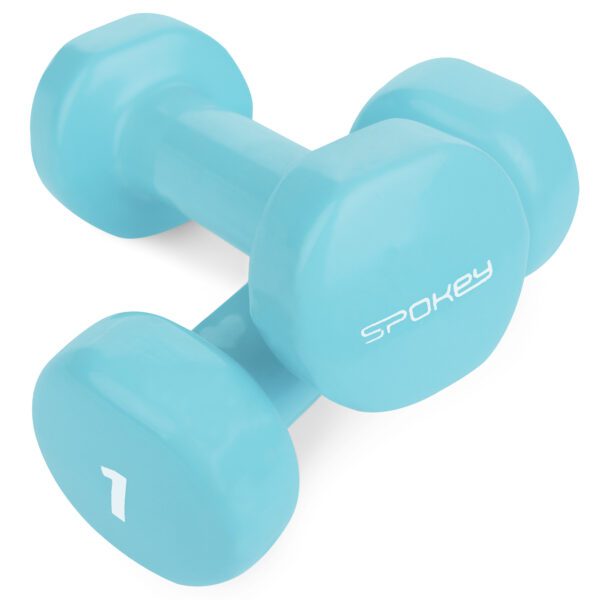 Vinyl dumbbells 2 x 1 kg turquoise Spokey SHAPE IV