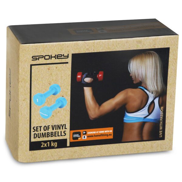 Vinyl dumbbells 2 x 1 kg turquoise Spokey SHAPE IV