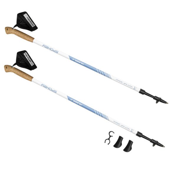 Spokey Rubble Nordic Walking stokken creme/blauw 105-135 cm