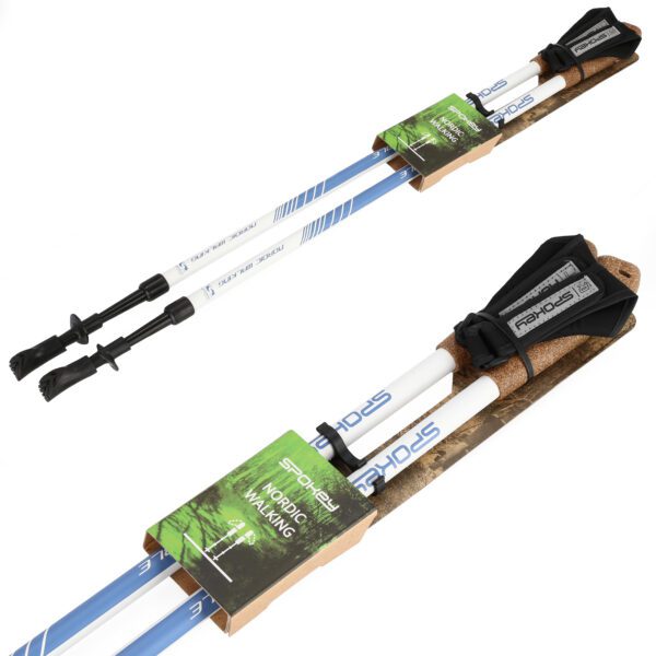 Spokey Rubble Nordic Walking stokken creme/blauw 105-135 cm