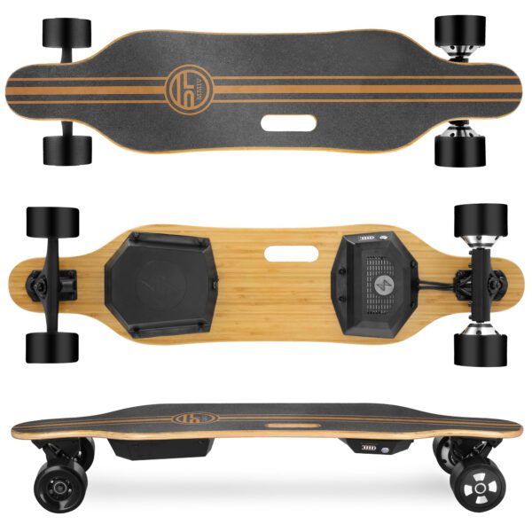 Elektrisch skateboard Spokey E-LONGBAY zwart 93 cm