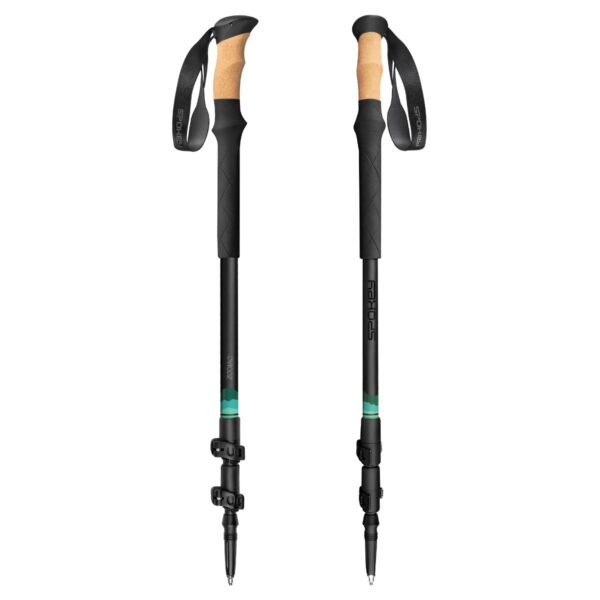 Nordic Walking Stokken – Verstelbare Trekkingstokken met Antishock – Lichtgewicht & Opvouwbaar – 105-135 cm – Zwart - Spokey Zodiac